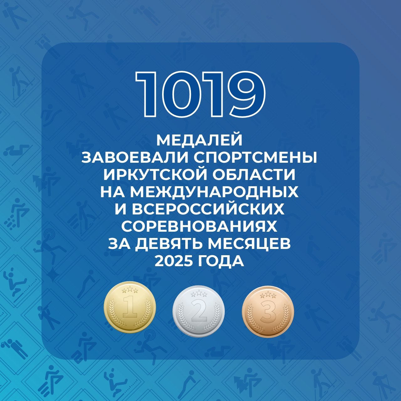 За девять месяцев 2025 года спортсмены Иркутской области по олимпийским и неолимпийским видам спорта на международных и всероссийских соревнованиях завоевали 906 медалей