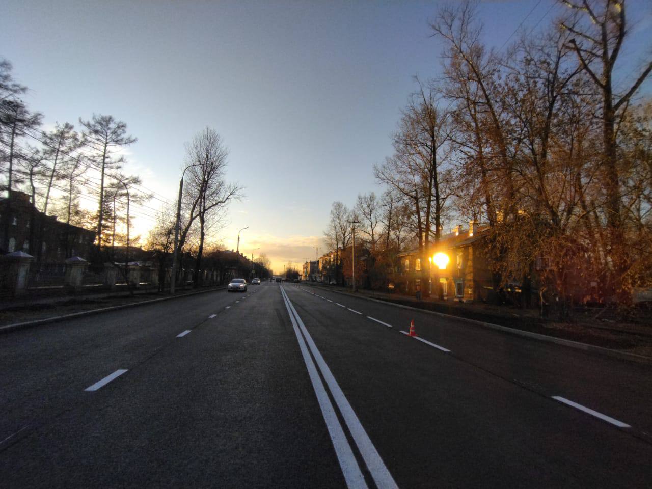 В Иркутске завершили ремонт улицы Баррикад на участке от Маратовского кольца до Фридриха Энгельса