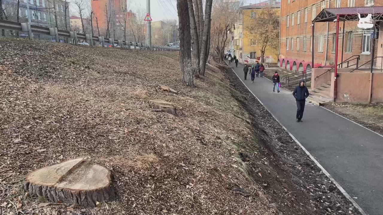 Общественную территорию благоустроили по улице Лермонтова на участке от Ломоносова до Колхозной