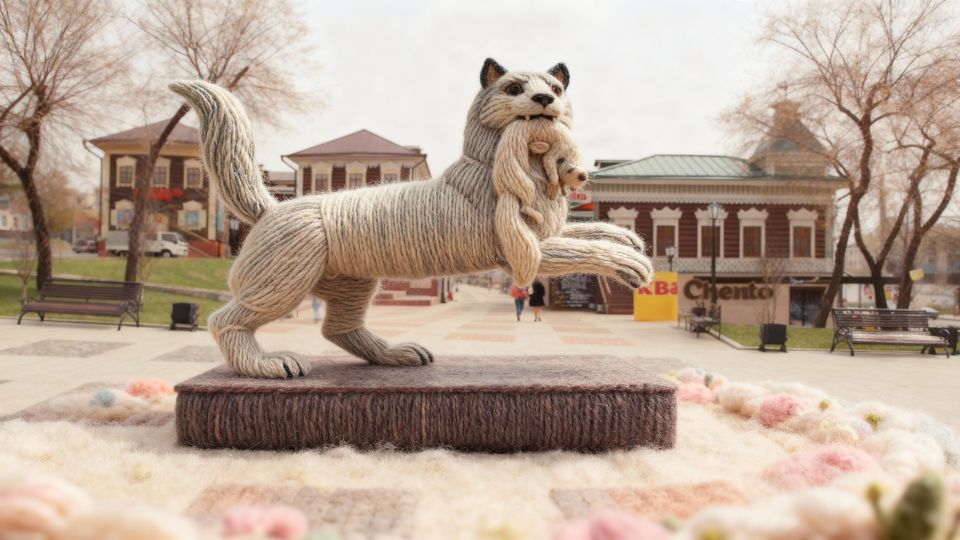 Прикольный какой промт. " Вязаный Иркутск в постельных тонах "