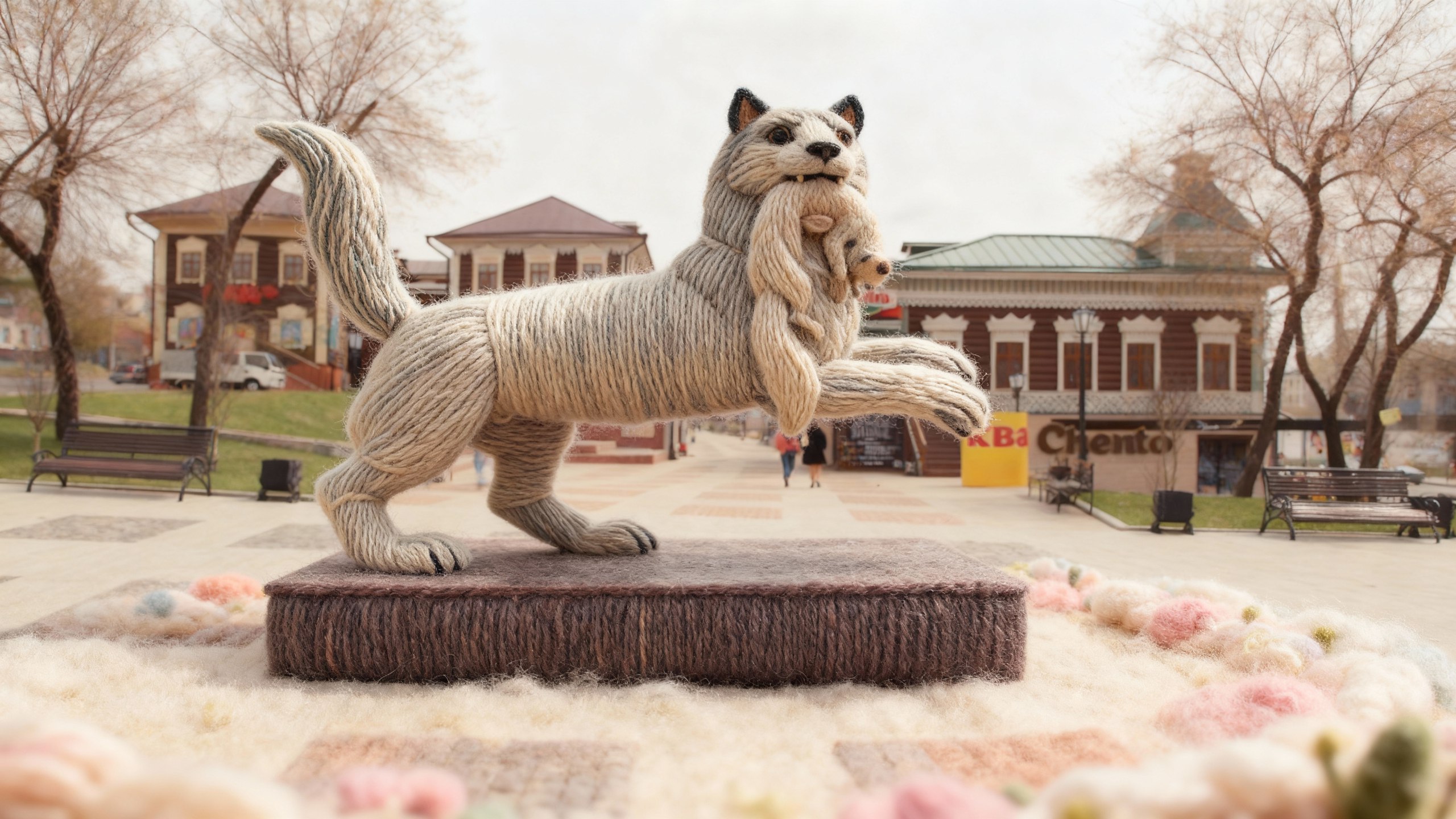 Прикольный какой промт. " Вязаный Иркутск в постельных тонах "