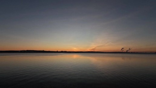 Заход солнца над Ангарой в Солнечном