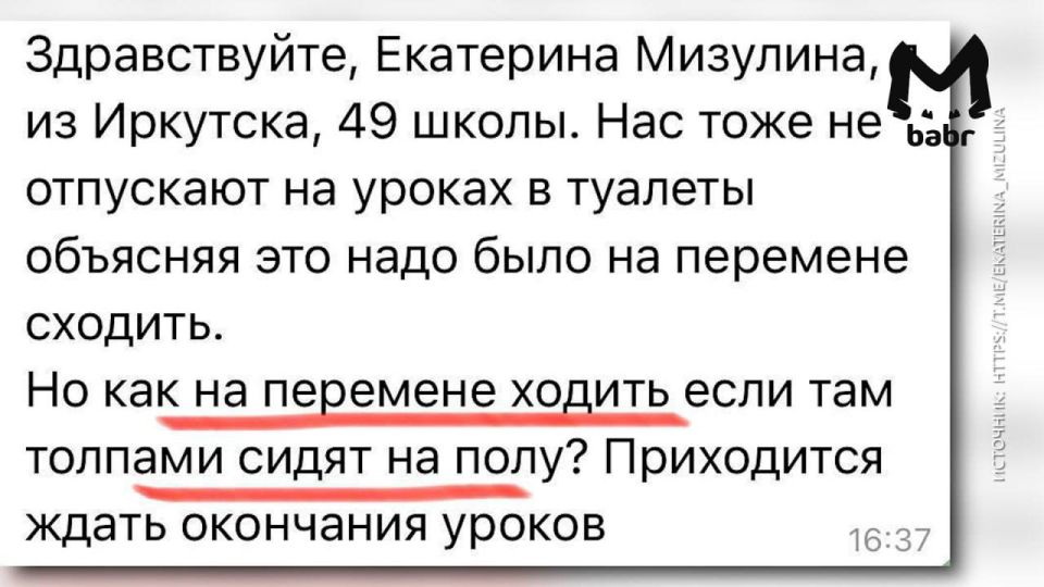 Ученики иркутской школы пожаловались на запрет ходить в туалет