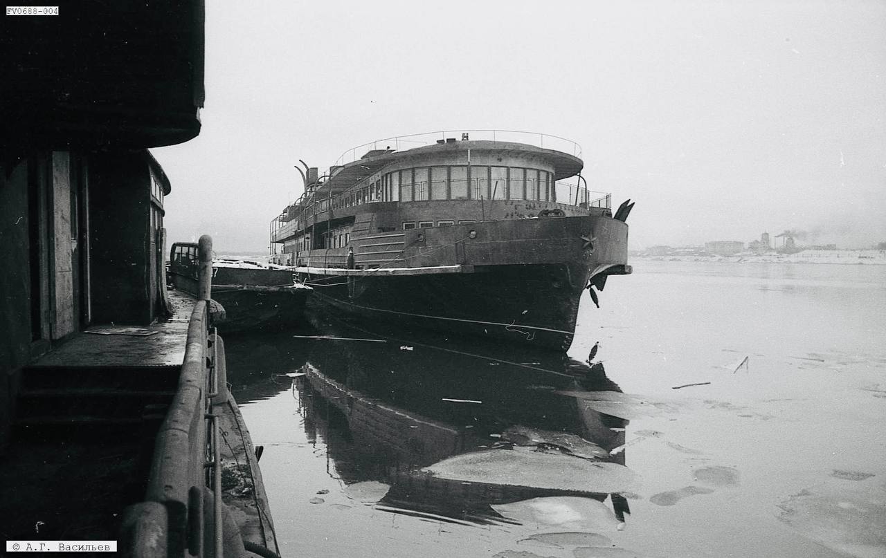 Строительство теплохода "Сибирь" 1962 г