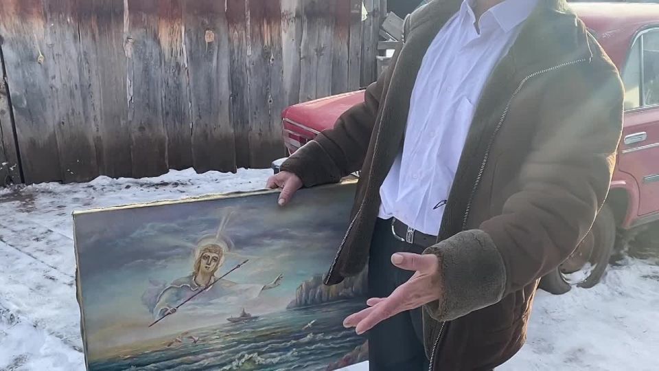 Сегодня, в День художника, хотела бы показать картину, которую Николай Томский из Бахтая передал нам после съемок