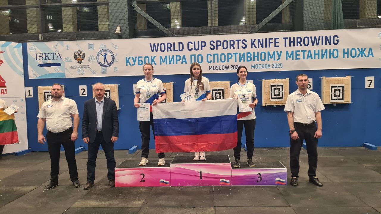 Спортсмены Прибайкалья выиграли десять медалей на Кубке мира по спортивному метанию ножа, который с 12 по 15 декабря впервые проходил в Москве Спортсмены Прибайкалья выиграли десять медалей на Кубке мира по спортивному метанию ножа, который с 12 по 15 декабря впервые проходил в Москве