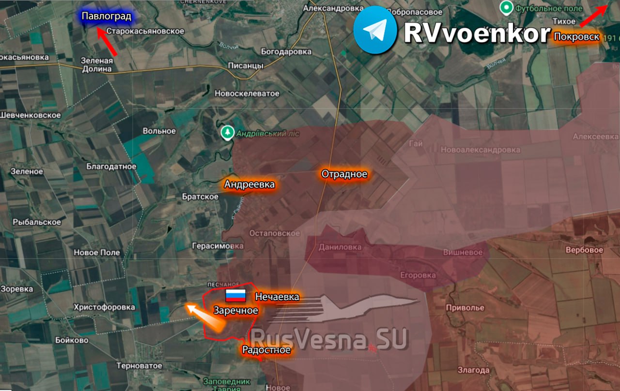 Группировка войск «Восток» освободила населённый пункт Заречное в Запорожской области Группировка войск «Восток» освободила населённый пункт Заречное в Запорожской области