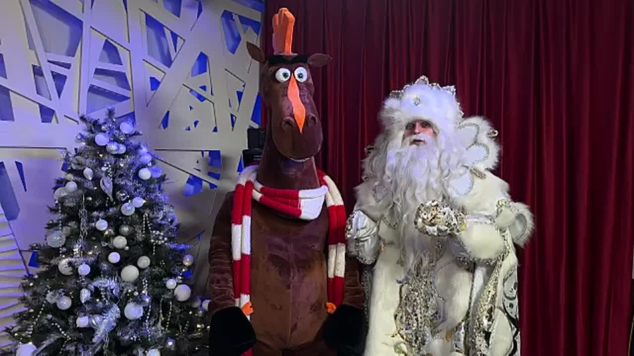 С наступающим Новым годом зрителей и подписчиков "Вести-Иркутск" поздравляют Дед Мороз и символ 2026 года