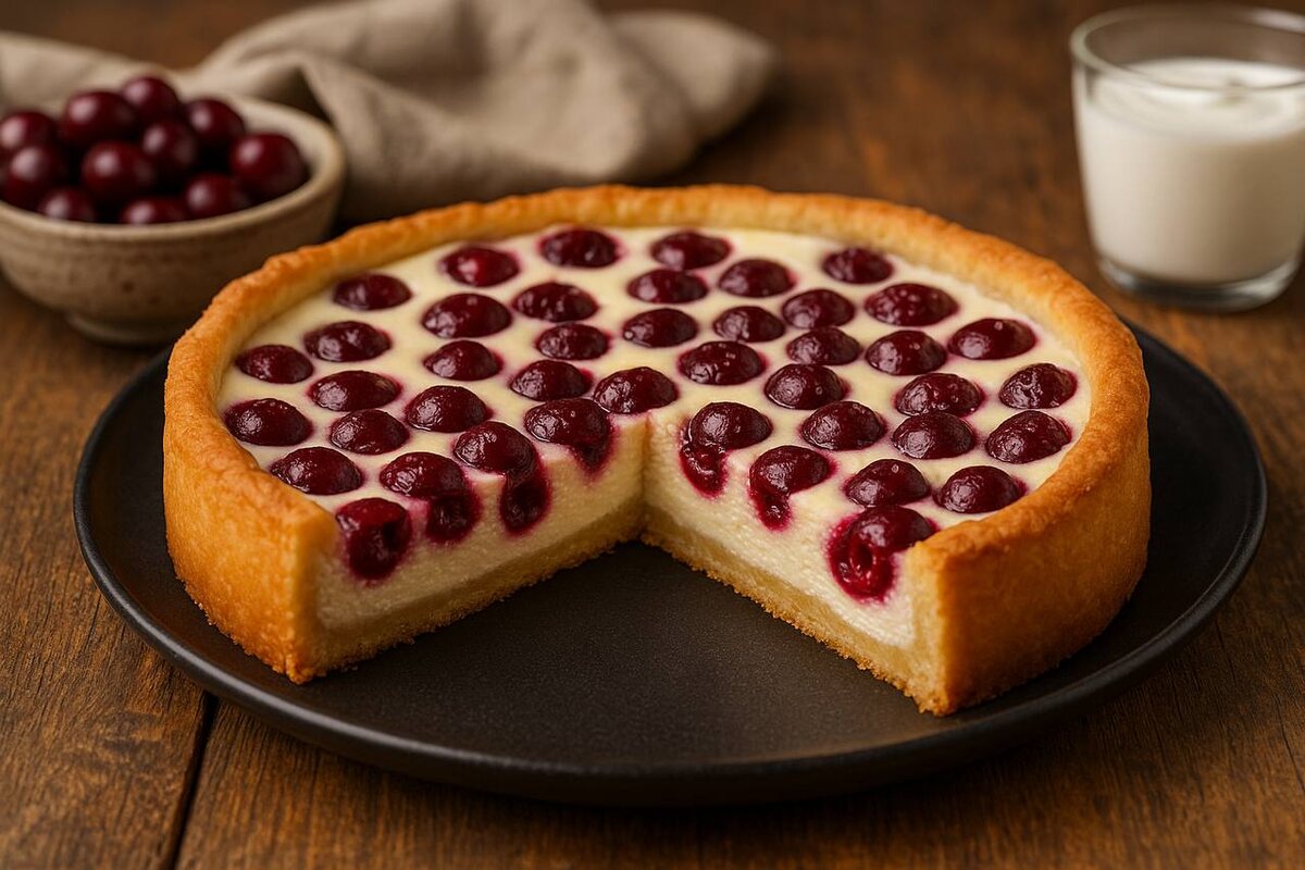 Ароматы лета в кажлой порции: Пирог с вишней и творогом