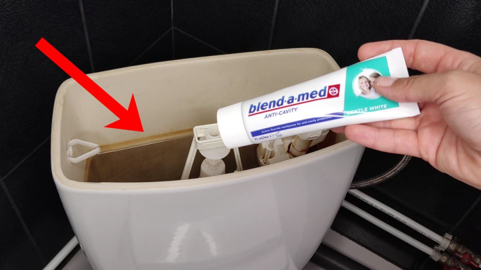 Необычный способ очистки унитаза: зубная паста в бачке