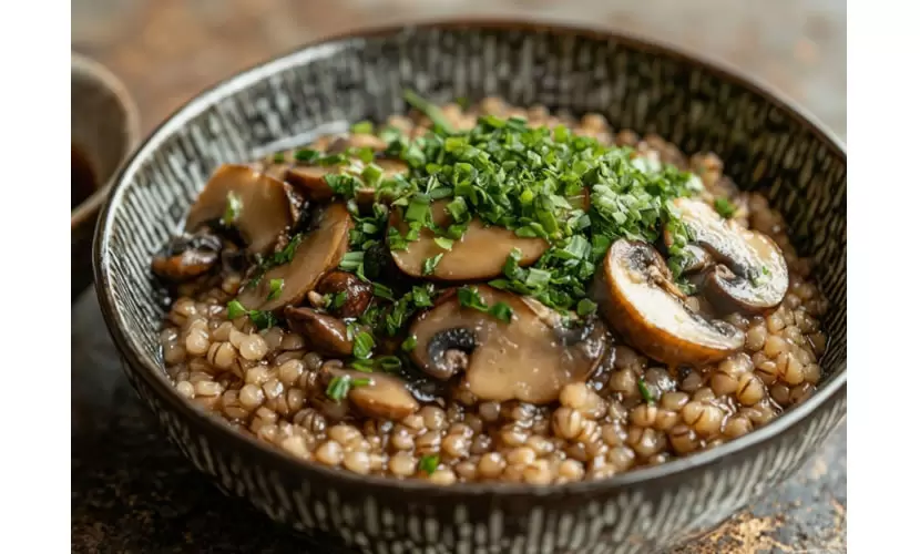 Зелёная гречка с грибами: универсальное блюдо