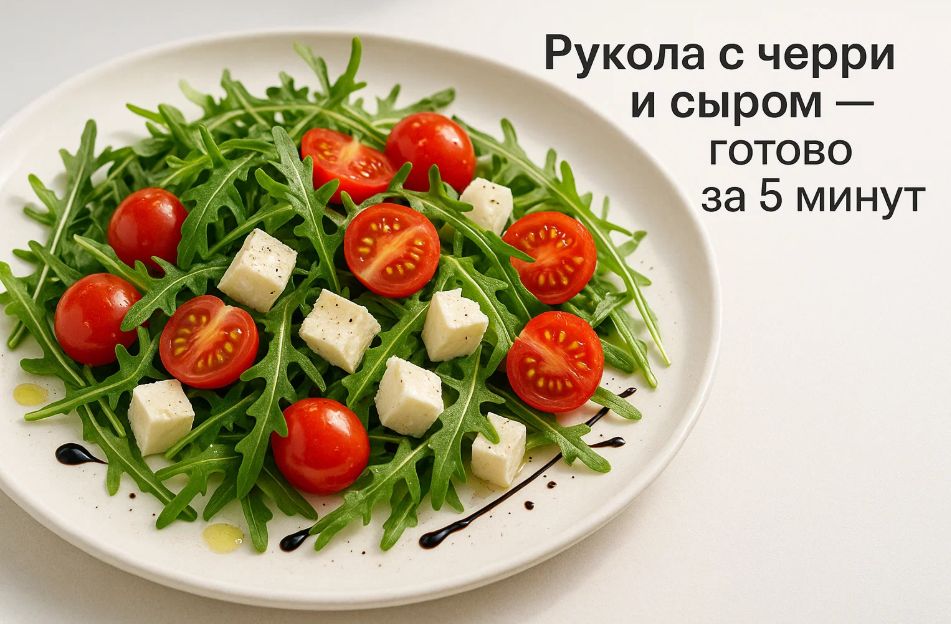 Рукола с черри и сыром: идеальный салат за 5 минут