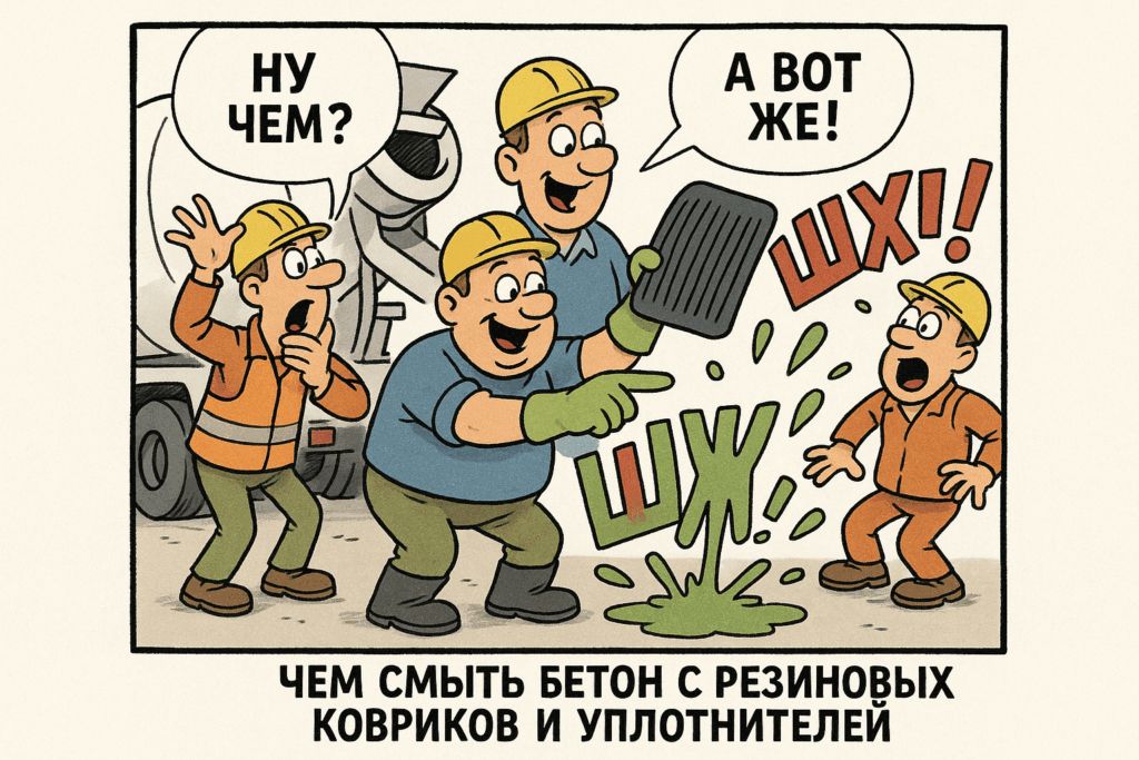 Как эффективно удалить бетон с резиновых ковриков и уплотнителей