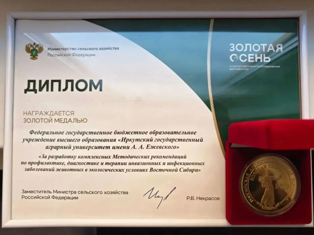 Организации и предприниматели АПК Приангарья отмечены наградами «Золотой осени-2026» Организации и предприниматели АПК Приангарья отмечены наградами «Золотой осени-2026»