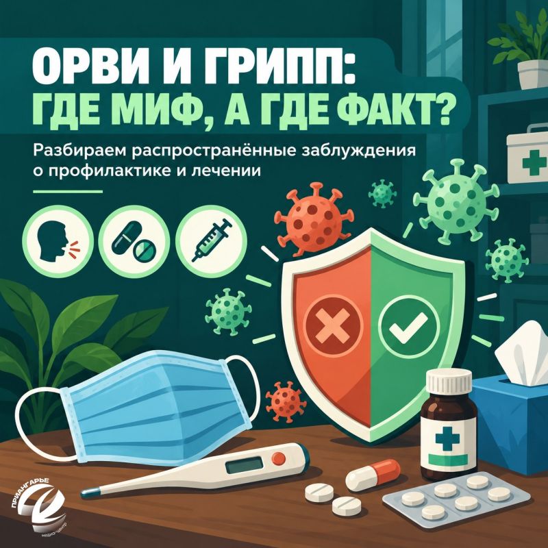 Готовимся к сезону гриппа. В период сезонного подъёма заболеваемости гриппом и ОРВИ особенно важно отличать проверенную информацию от распространённых заблуждений