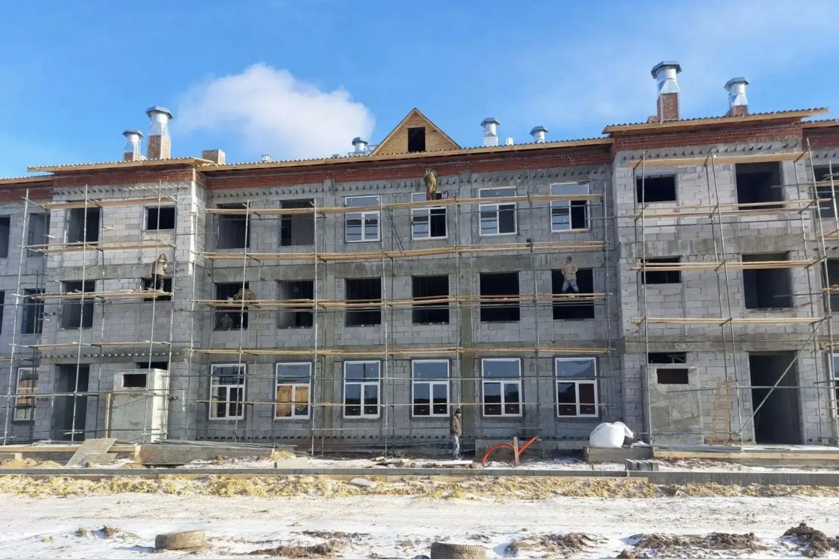 На стройплощадке детской поликлиники в Усть-Ордынском завершается закрытие теплового контура На стройплощадке детской поликлиники в Усть-Ордынском завершается закрытие теплового контура
